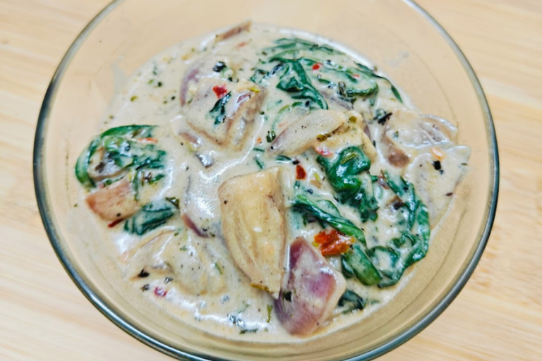 Creamy Spinach in Alfredo Sauce
