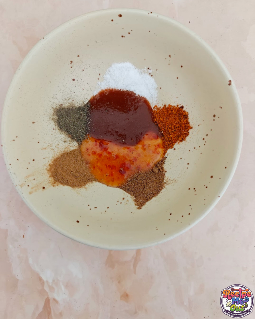 All the spices along with the salt in the bowl.