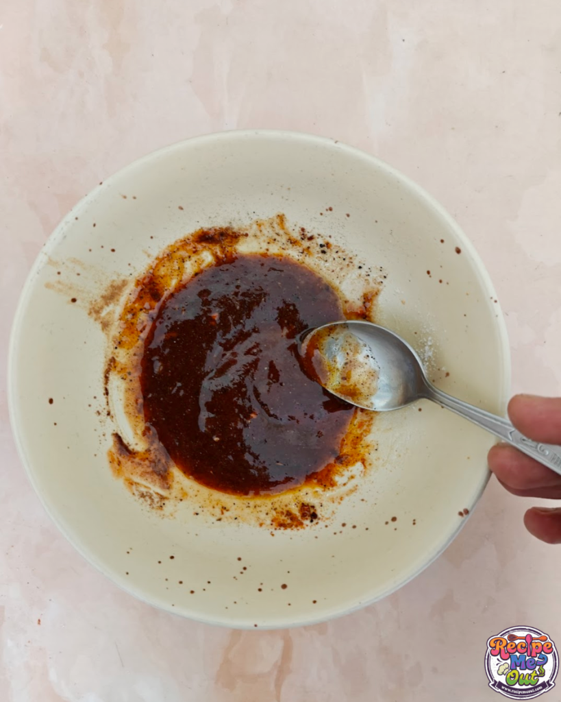 Mixture of all the ingredients of the pasta recipe