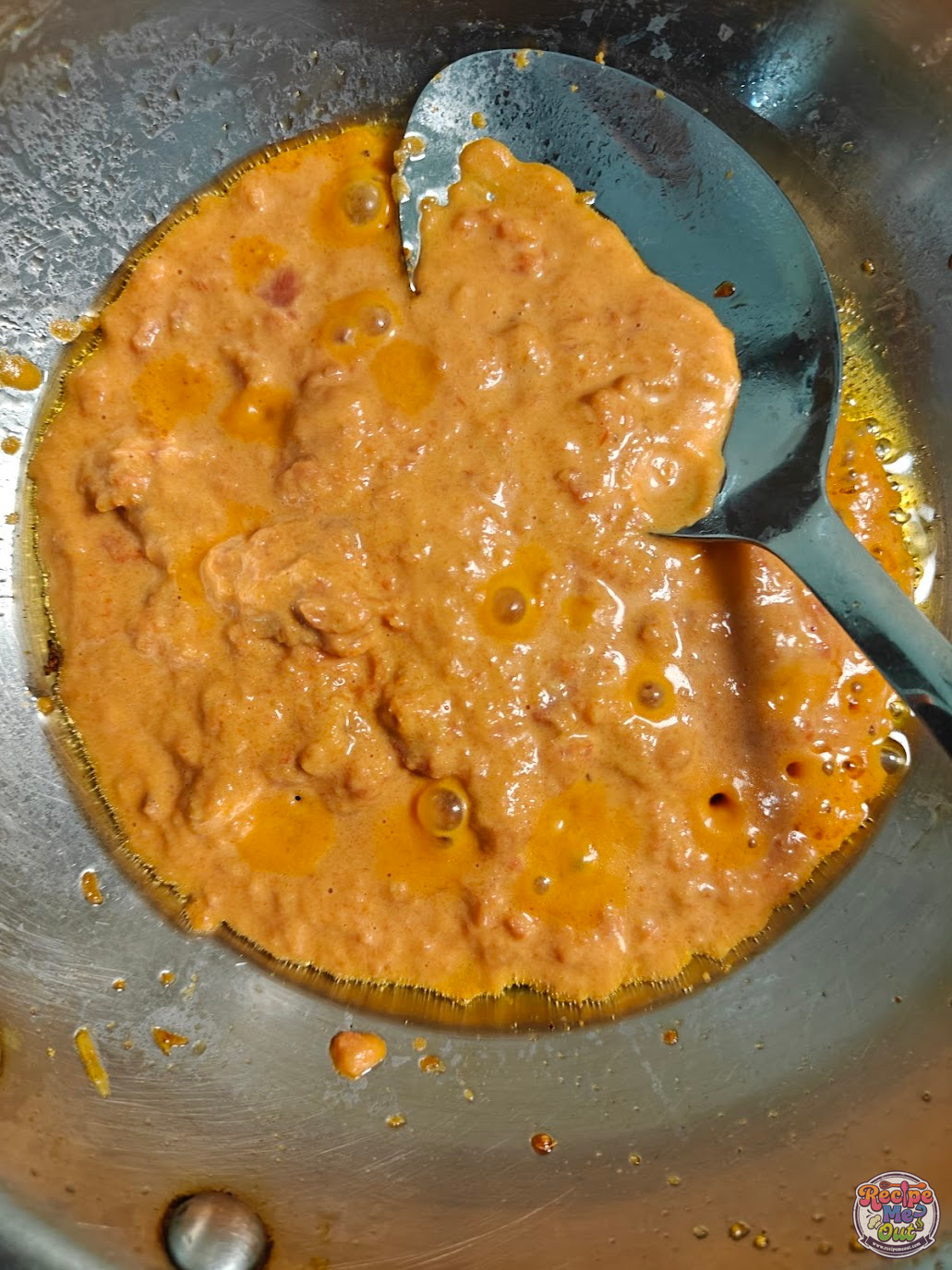 Carrot sauce being cooked in the same pan