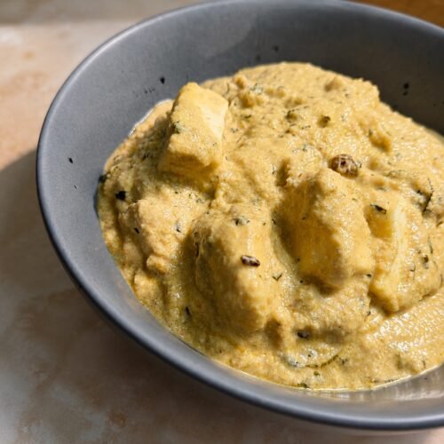 creamy paneer in white sauce