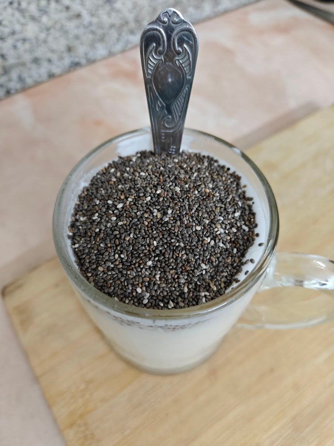 chia seeds added to the mixture